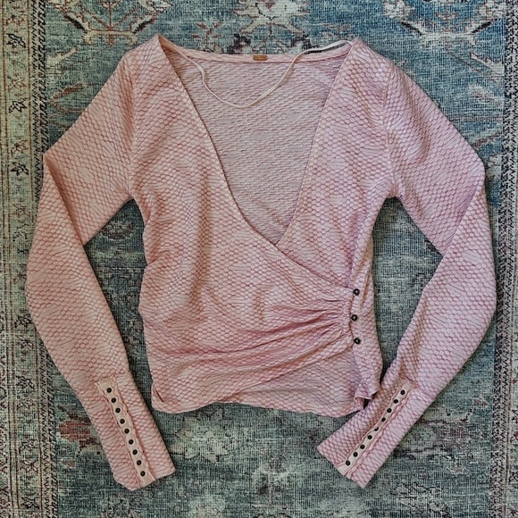 Free people penny top in light pink | size xs - Picture 1 of 6